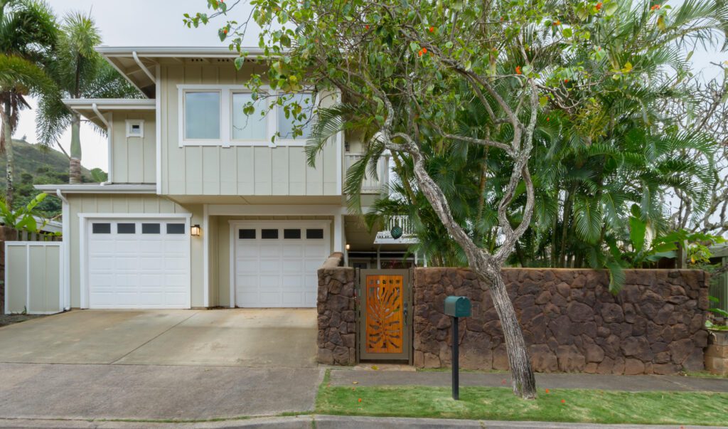 Exterior view of a two story home in Hawaii